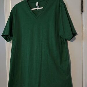 Bella Canvas Forest Green V-Neck Women's Tee
